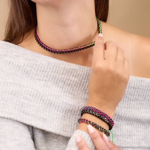 Spectrum x Gunmetal | Gaia Wheat Chain | Choker Necklace